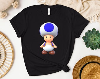 Blue Toad Shirt: Retro Mario Gamer T-shirt