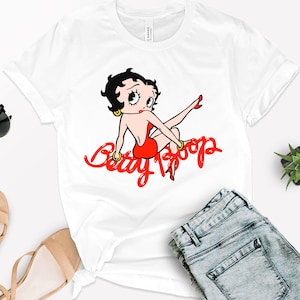 Cute Betty Boop T-Shirt, Vintage Betty Boop Shirt, Retro Cartoon T-shirt, Birthday Gift for Mom, Old Classic Tee, Betty Boop Fan T-shirt
