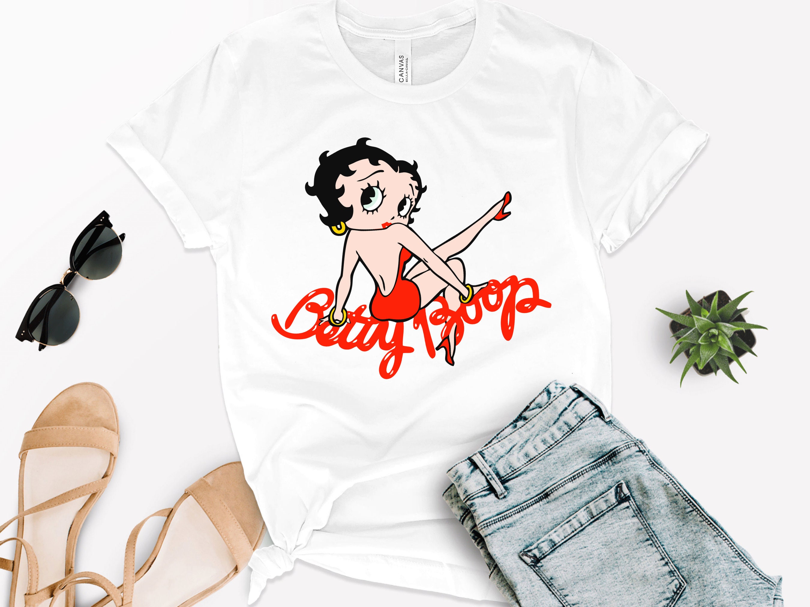 Cute Betty Boop T-Shirt, Vintage Betty Boop Shirt, Retro Cartoon T-shir
