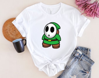 Green Shy Guy Shirt: Retro Super Mario Gamer Gift