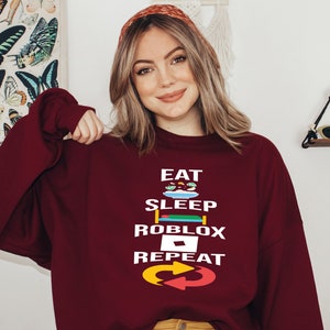Eat Sleep Roblox Repeat Sweatshirt: Gamer Hoodie image 2