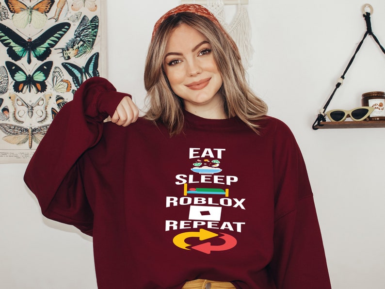 Eat Sleep Roblox Repeat Sweatshirt: Gamer Hoodie image 2