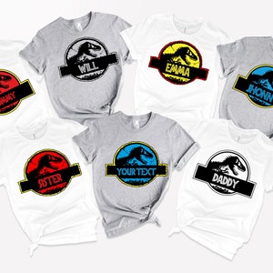 Jurassic Park Birthday Shirt, Personalized Jurassic Park Family Birthday Shirt, Dinosaur Birthday Shirt, Custom Dinosaur Shirt, Custom Tees