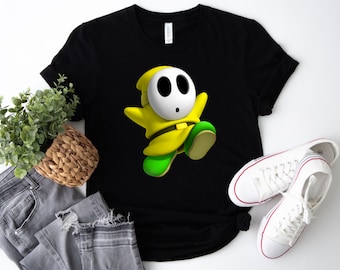 Yellow Shy Guy Shirt: Retro Super Mario Game Tee