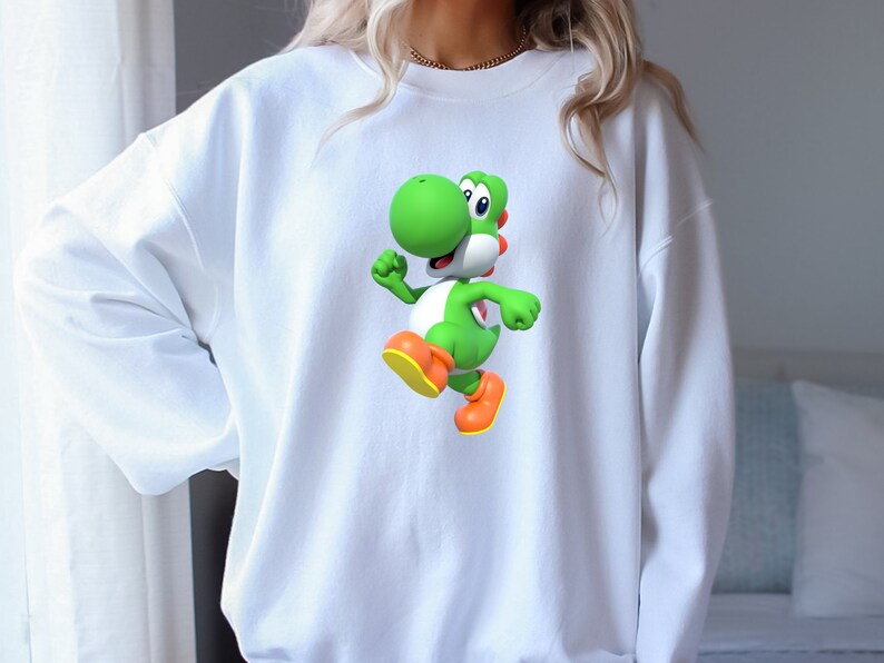 Mario Bros Yoshi Sweatshirt, Cute Yoshi Hoodie, Super Mario Yoshi Sweatshirt, Mario Gamer