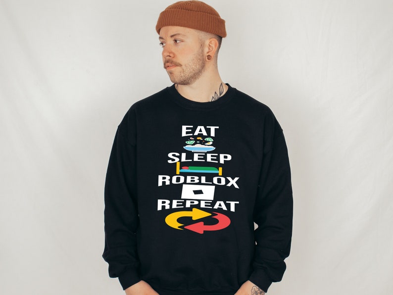 Eat Sleep Roblox Repeat Sweatshirt: Gamer Hoodie image 1