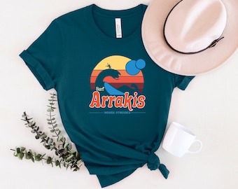 Surf Arrakis T-Shirt: Dune Movie Sandworm Design