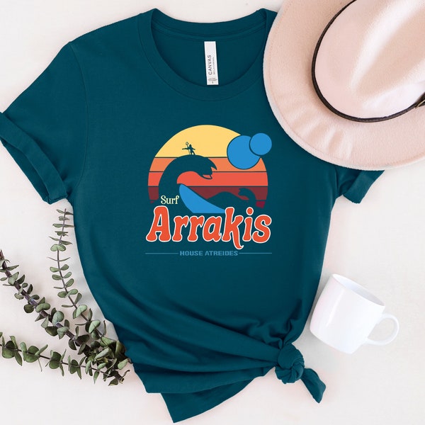 Surf Arrakis Tshirt, Dune Part Two Movie Shirt, Sandworm Surf Tshirt, Atreides t-shirt, Bene Gesserit t-shirt, Shai-Hulud Surf, Arrakis gift