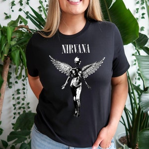 Vintage Nirvana Angel tee, Retro nirvana band unisex graphic tee, music lover's tshirt, Gift for Her, Music Rock Festival T-shirt