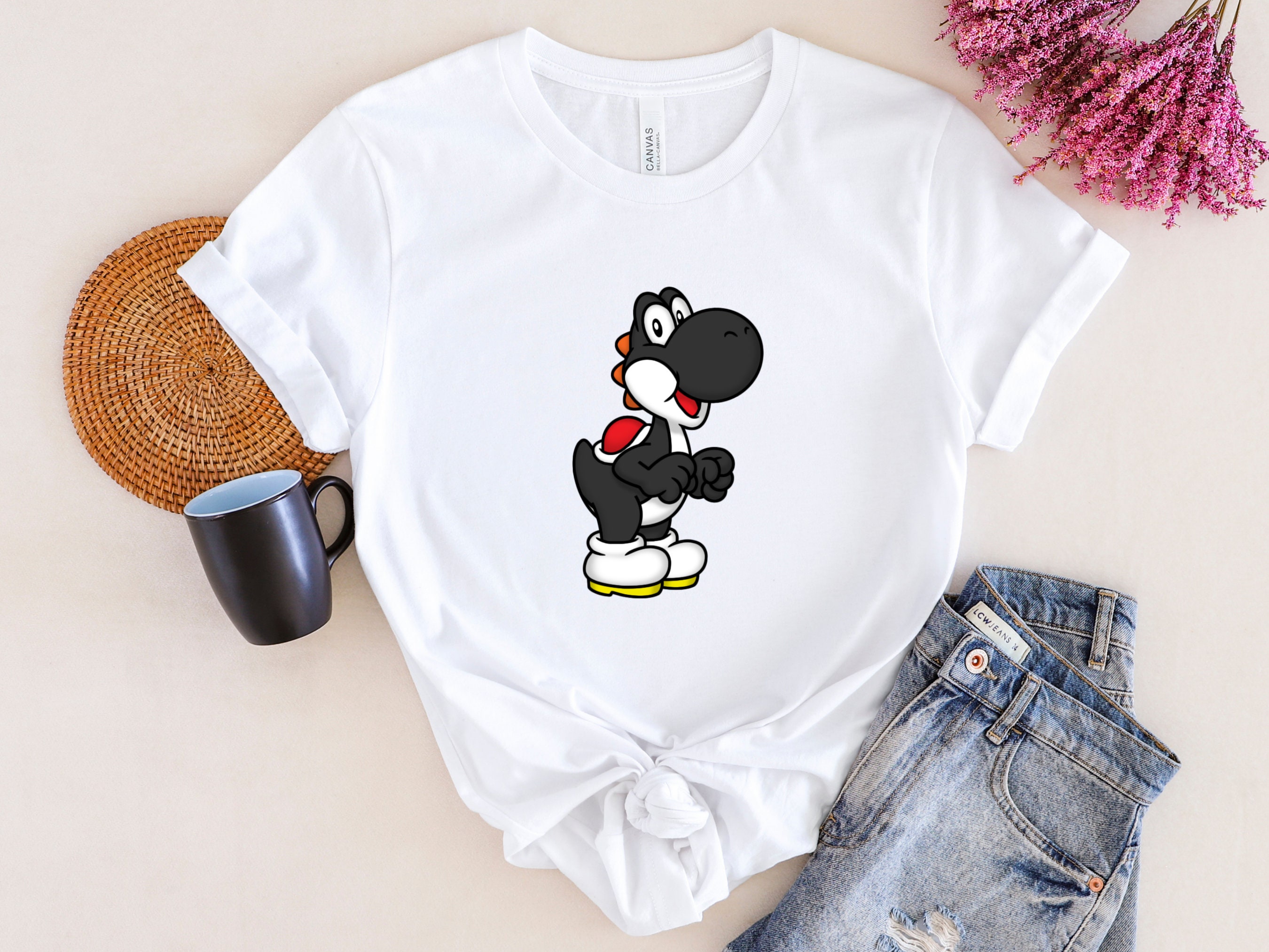 Black Yoshi T-shirt: Retro Mario Gamer Tee, Fan Gift - Etsy