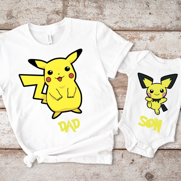 Pikachu And Pichu T-Shirt, Pokemon T-shirt, Video Game T-shirt, Pichu Tees, Pikachu Tees, Father Days Gift, Pokemon Birthday T-shirt