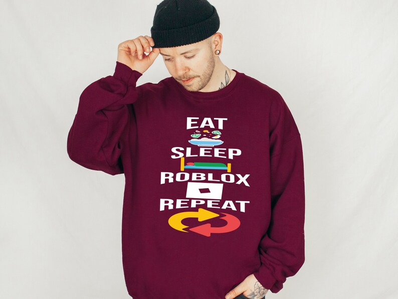 Eat Sleep Roblox Repeat Sweatshirt: Gamer Hoodie image 4