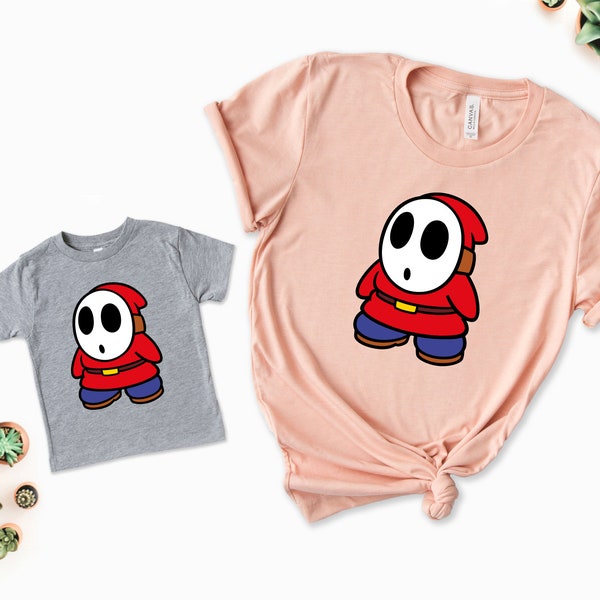 Shy Guy Shirt, Cute Shy Guy Shirt, Super Mario Shirt, Birthday Gift, Retro Game Shirt, Gift for Gamer, Video Game Shirt, Super Mario Shirt