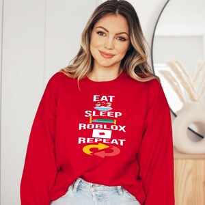 Eat Sleep Roblox Repeat Sweatshirt: Gamer Hoodie image 3