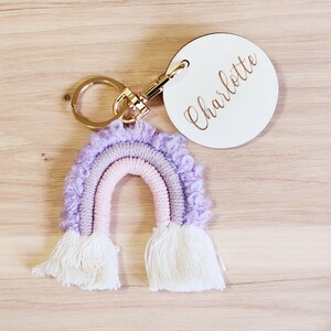 Rainbow Keychains | Backpack Charms | Diaper Bag Keychain | Laser Engraved Keychain | Personalized Name Tags