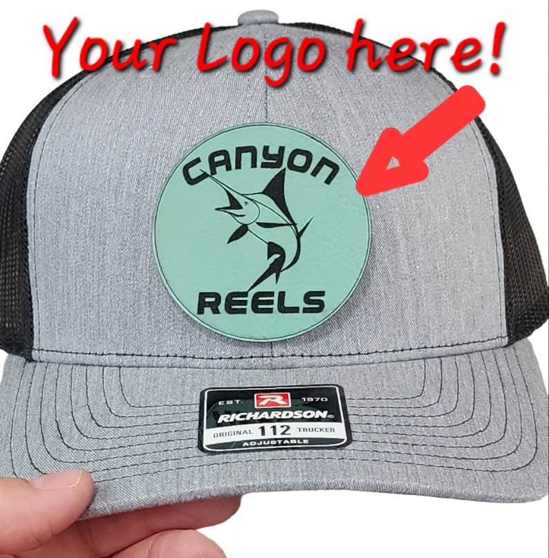 Custom Hat Patches With Heat Adhesive Backing Leatherette Laser