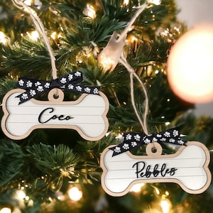 Dog Bone Ornament | Christmas Ornament | Wooden Ornament | Dog Ornament | Personalized
