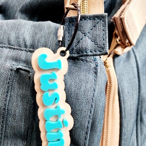 Name Keychains | Backpack Charms | Diaper Bag Keychain | Laser Cut Keychain | Personalized Name Tags