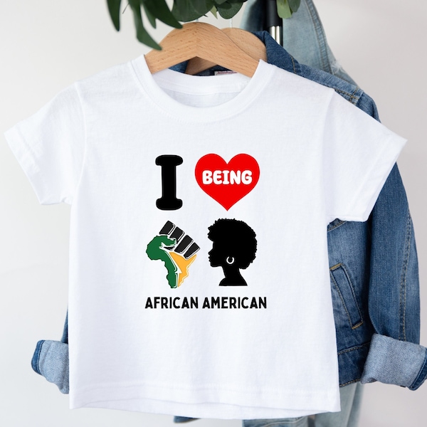 African American Shirt Black History Tee Gift for Kid I Heart Being Black T-Shirt Black Girl Magic Kids Graphic T-Shirt Juneteenth