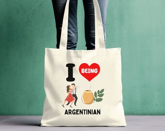 Argentinian Art Tote Bag Birthday Gift Travel Bag Back to School Kids Bag Canvas Tote Argentina