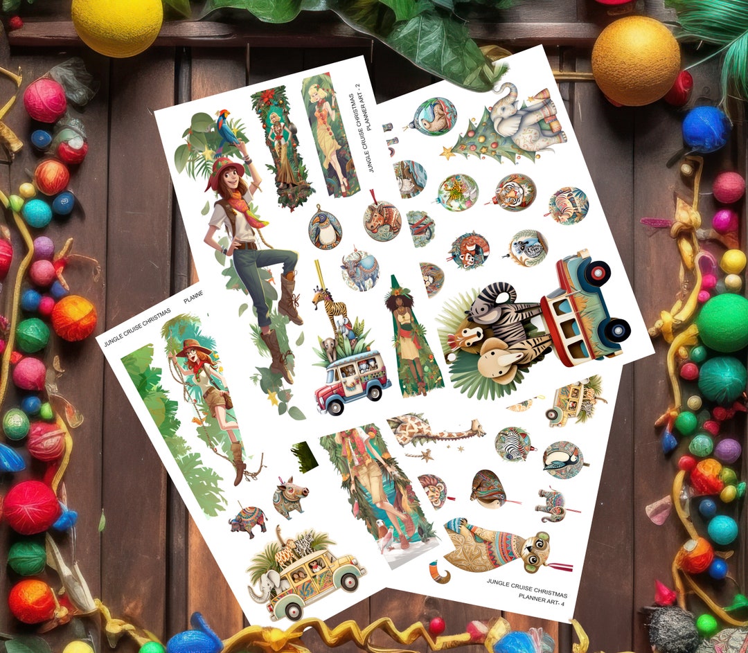 JUNGLE CRUISE CHRISTMAS Planner Art for Happy Planners, Journals