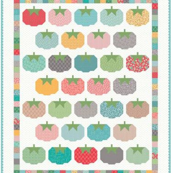 Tomato Pin Cushion Quilt Boxed Kit  featuring Stitch fabrics from Riley Blake Designs by Lori Holt of Bee in my Bonnet