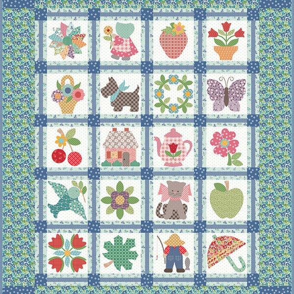 Bee Vintage Sampler Quilt Kit featuring Bee Vintage fabrics from Riley Blake Designs by Lori Holt of Bee in my Bonnet