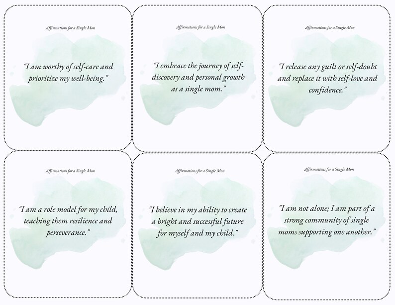 Digital Download, Affirmation Cards, Single Moms, Mother's Motivation, Positive Affirmation ...