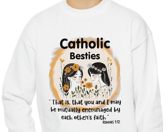 Catholic school Besties Crewneck Sweatshirt | Best gift idea for youth | Religious top | Best friends forever | Back to school | Christmas