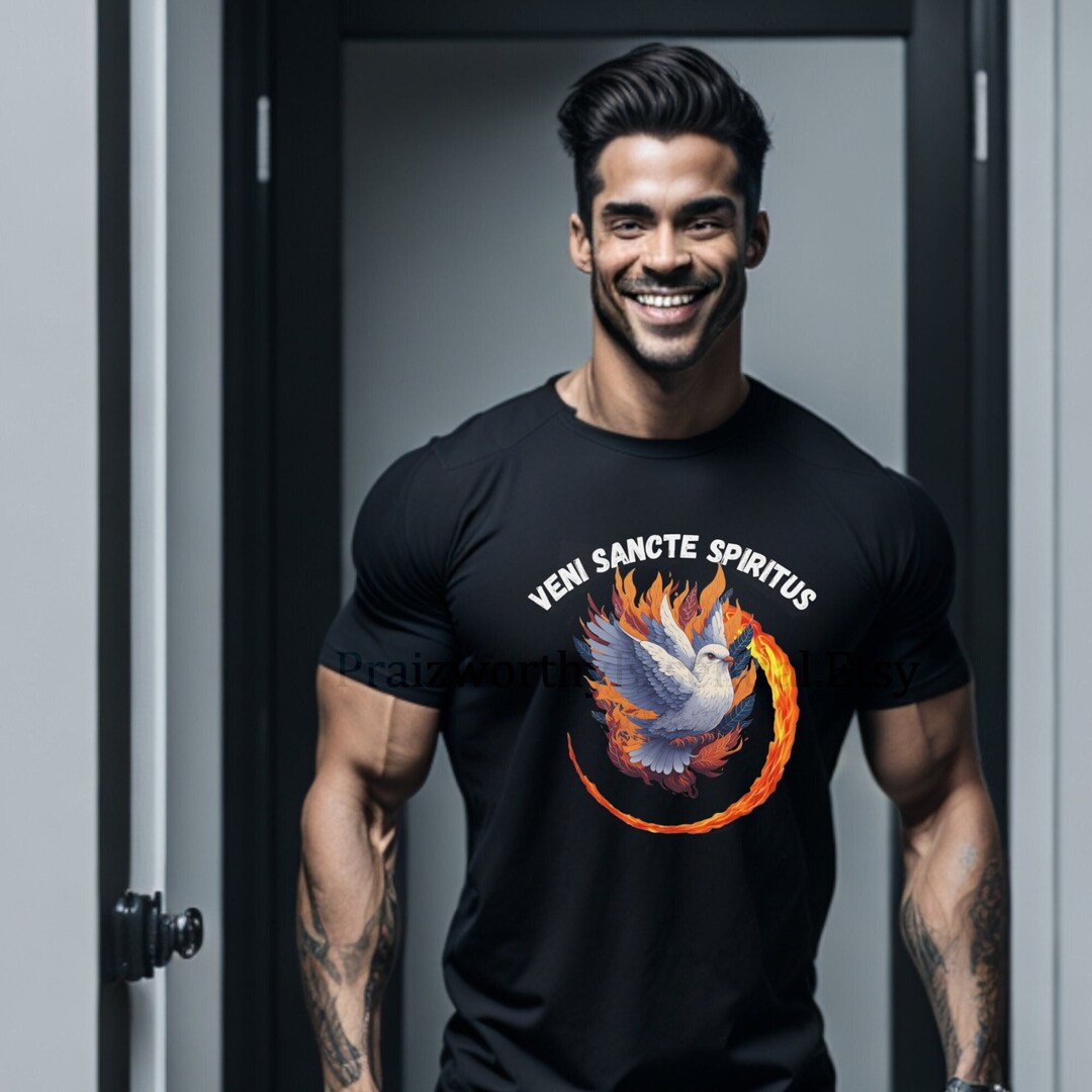 Holy Spirit Tshirt in Latin VENI SANCTE Spiritus Etsy
