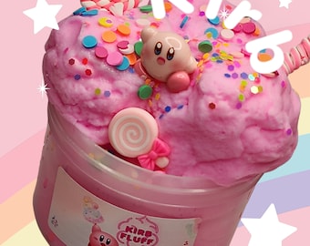 Kirb Fluff cloud slime, kirb slime, slimes, kawaii gifts, slime shop, diy clay slime kit, slime gifts, FAST SHIPPING