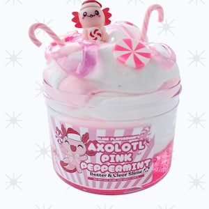 Axolotl Pink Peppermint Slime: Charms - Christmas - Gift - Holiday - Stocking Stuffer