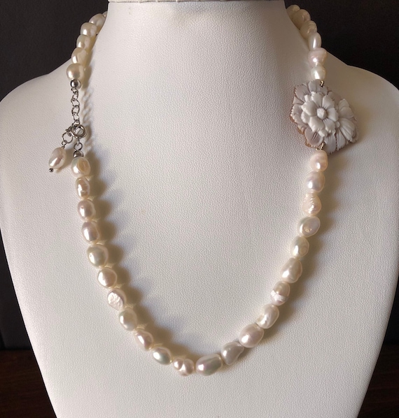 Collier En Argent 925 Doré Avec Zircons, Perles Et Camée Sardonique - Longueur 47 Cm - Neuf Avec étiquettes