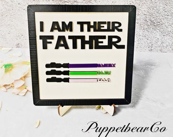 I Am Their Father - Fathers Day Gift - Personalized Plaques - Wooden Sign Board - Custom Name - Birthday Gift for Dad - Funny Gift for Him