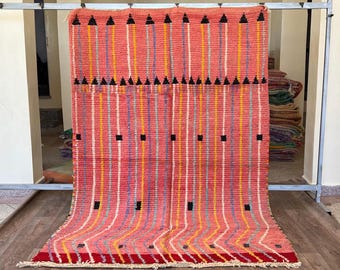 Handmade Moroccan Wool Rug – Azilal Berber Carpet | Colorful Boho Area Rug |Natural Wool Floor Decor |  Rugs |Soft Tribal Rug from Morocco.