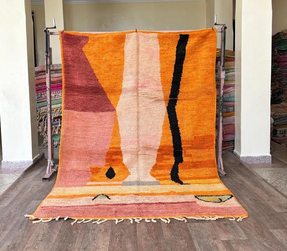 Handmade Moroccan Wool Rug – Abstract Berber Carpet –boho Area Rug –ethical Home Décor Crafted by Women Artisans -authentic Moroccan Berber