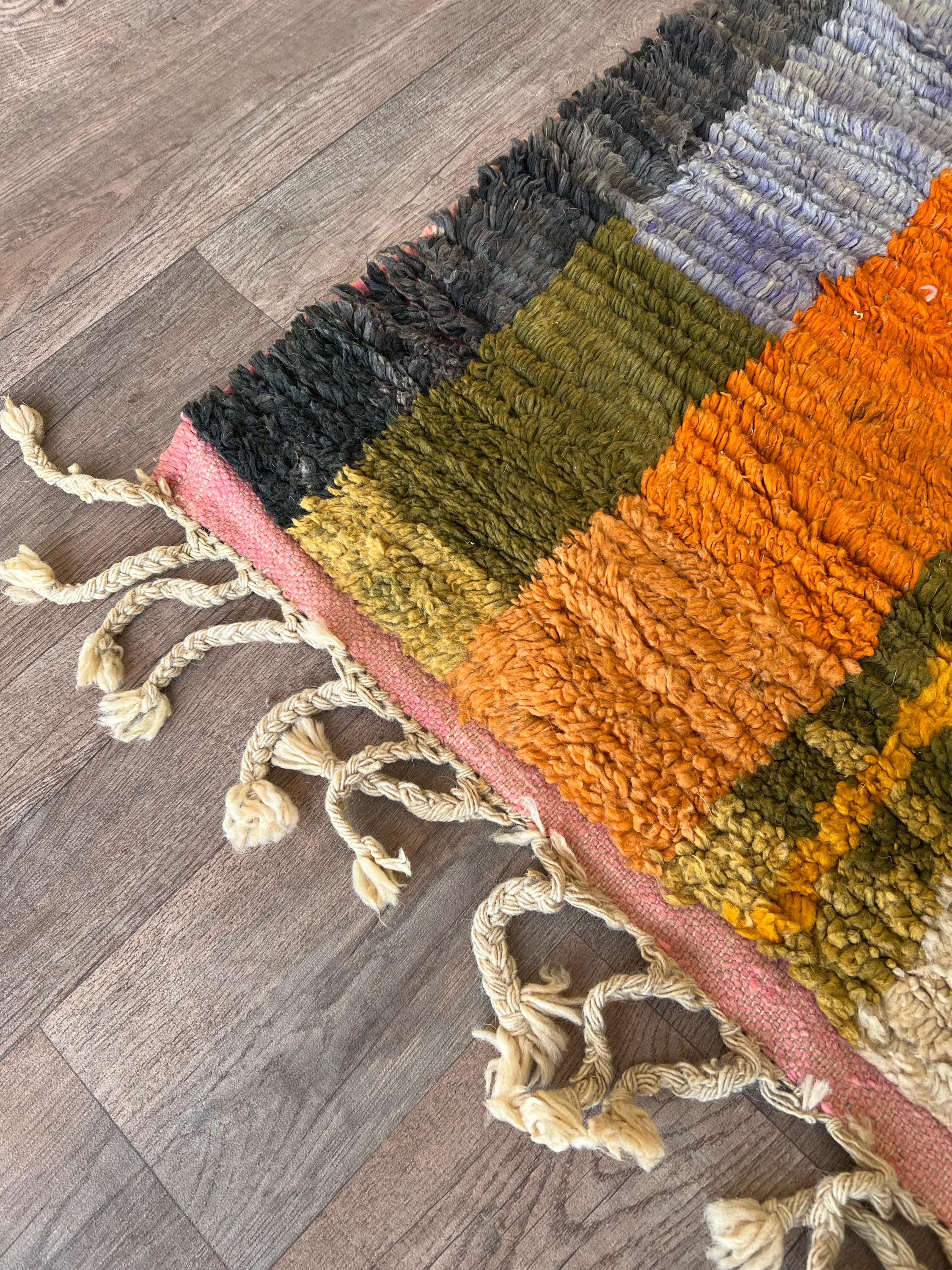 Vintage style Moroccan 6x11 FT Unique Boho Wool Handmade