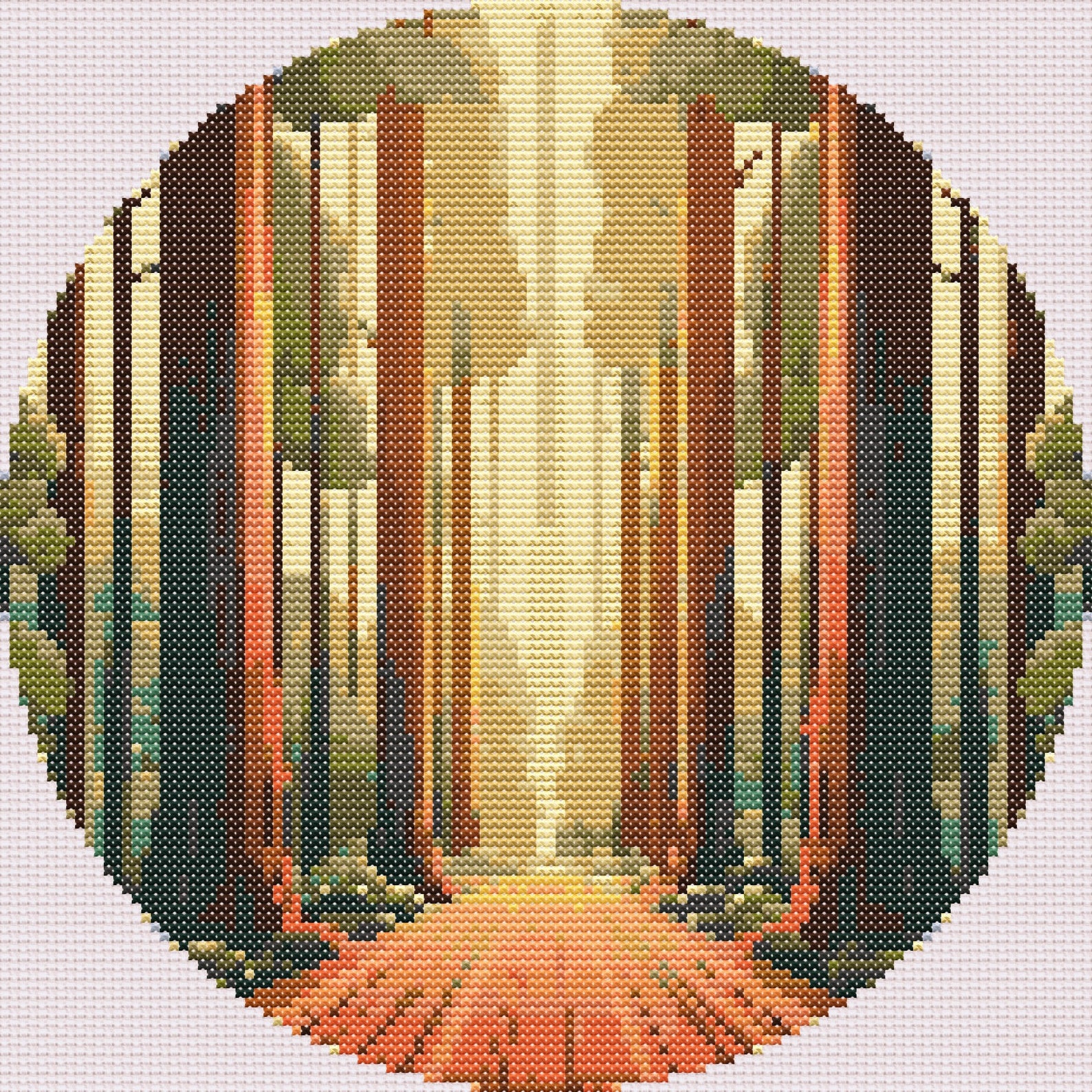 Forest Cross Stitch Pattern: Woods Nature Scene (PDF) - Etsy