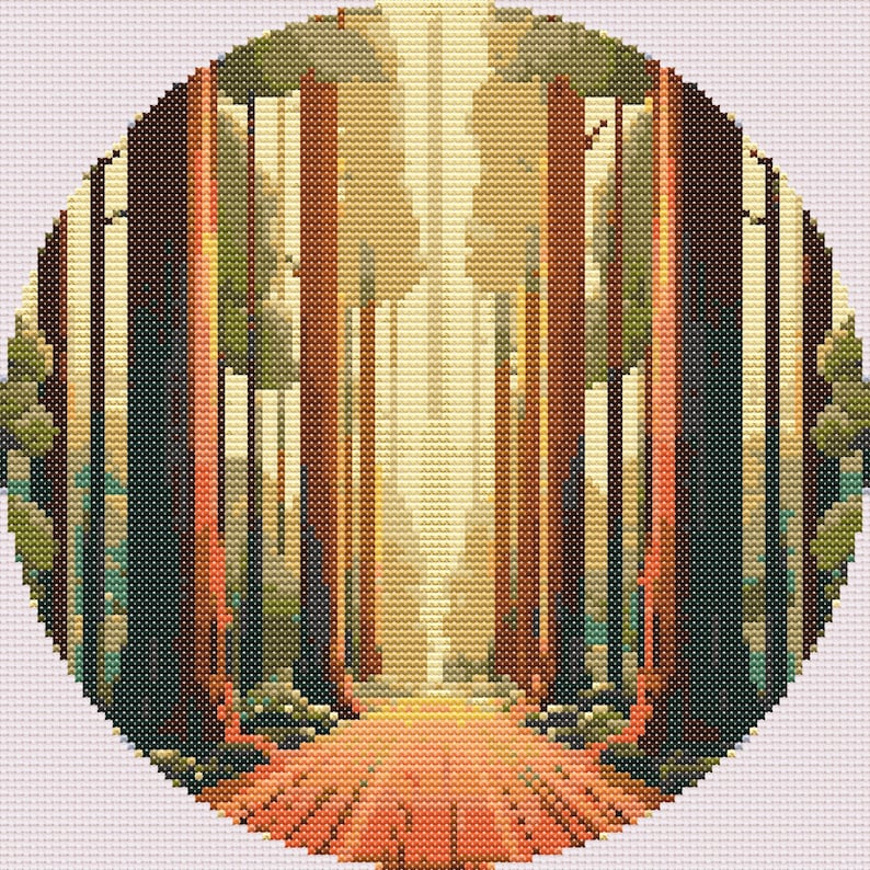 Forest Cross Stitch Pattern Nature Cross Stitch Woods Printable PDF ...