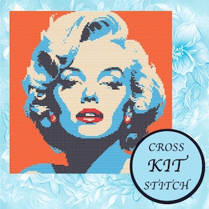 Perfect Gift MARILYN MONROE Pop Art Counted Cross Stitch Kit - 9 Inch Kit