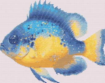 Summer Fish Cross Stitch Pattern: Hawaii Vacation Design (PDF)