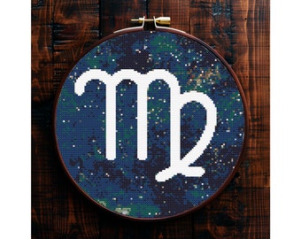 Virgo Cross Stitch Pattern Zodiac Sign Cross Stitch printable PDF file Cross Stitch Chart Instant Download PDF