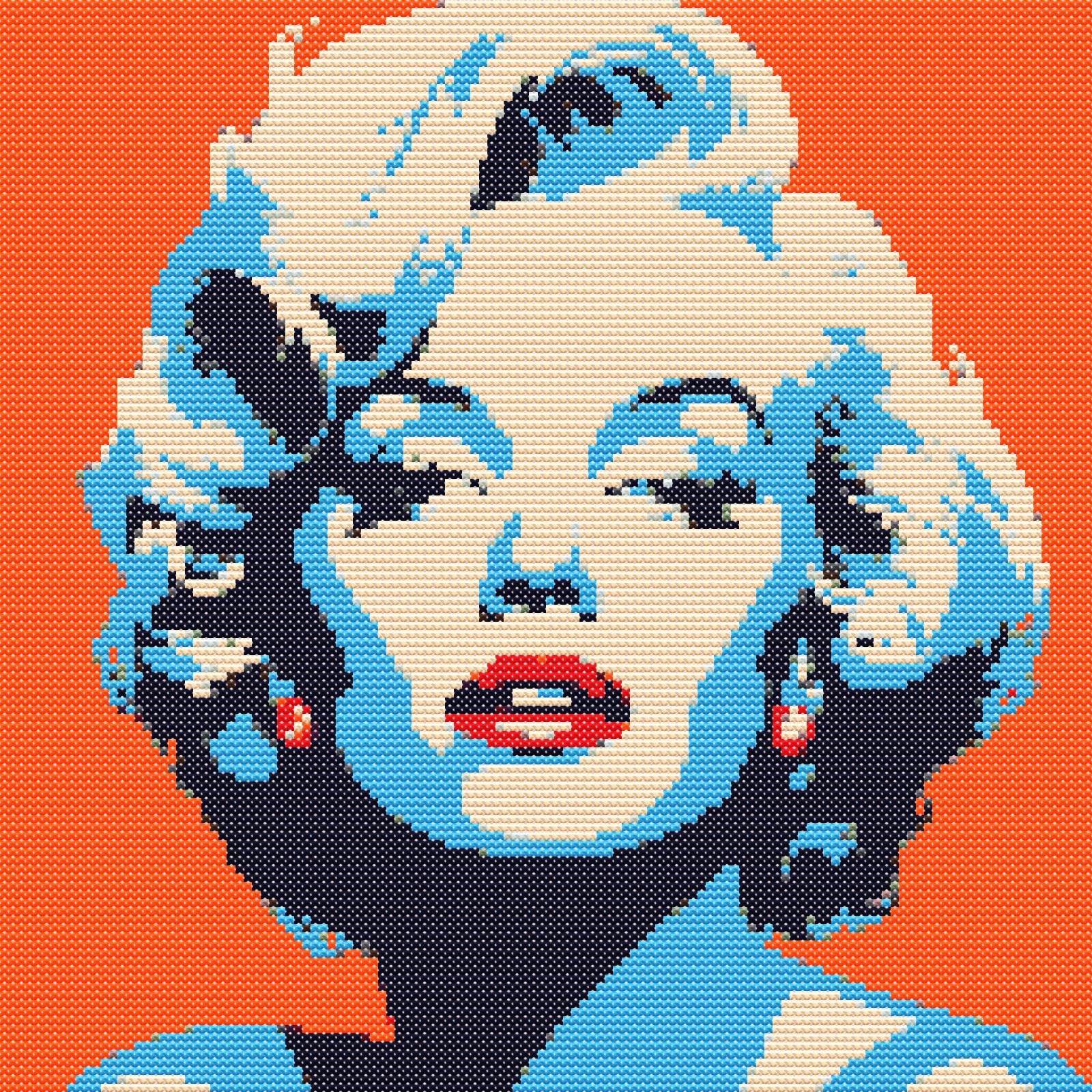 マリリン・モンローのポップアート マリリン・モンロー ポップアート クロスステッチキット - 9インチ