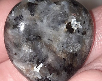 Larvikite Hearts with Silver Flash, High Quality, Root Chakra, Heart Stones, Meditation Stone, Crystals Decor, Gifts,