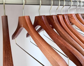 1/3/6/10 Pack  Wooden Hangers With Bar,Olive Wood Hangers, Non-Slip Solid Hangers ,Great for Jacket, Dress, Suit Hangers