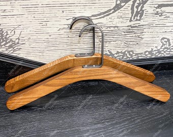 Ash Wood Hanger with Black Metal Hook, Minimalist Closet Organizer