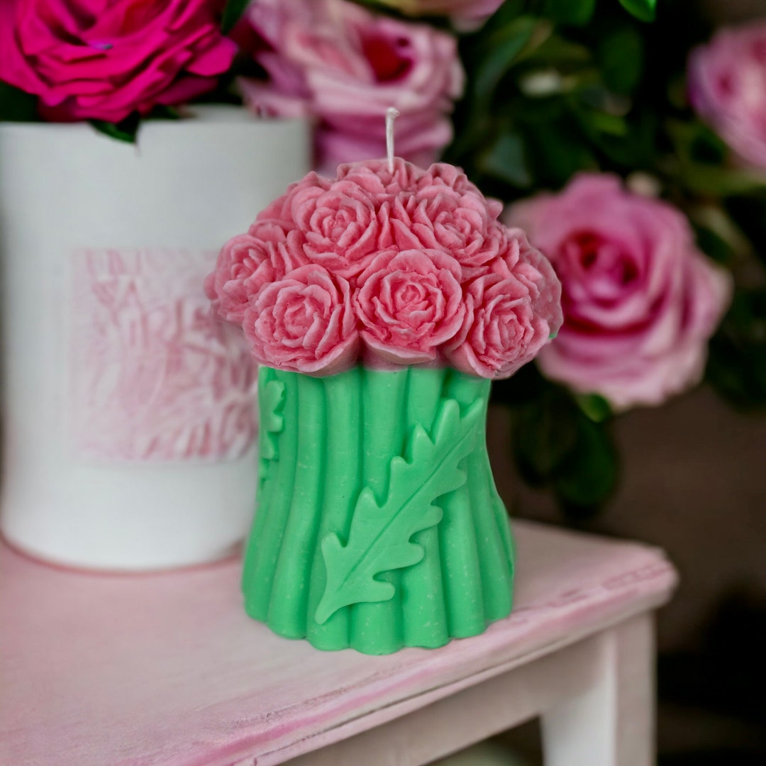 Flower Bouquet Candle Wedding Candle Bridesmaid Candle L Birthday