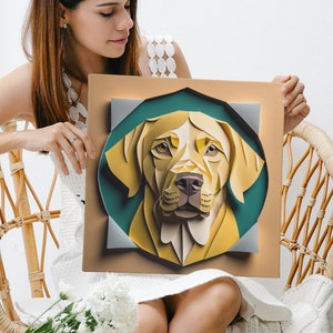 Regalo per gli amanti del Labrador giallo, arte murale per amanti dei cani, regalo di compleanno per proprietari di cani, decorazione per clinica veterinaria