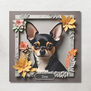 Chihuahua Canvas Print: 3D Illusion Dog Wall Art