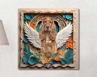 Portrait d'animal de compagnie commémoratif personnalisé, cadeau de perte d'animal de compagnie sur le pont arc-en-ciel, impression personnalisée sur toile pour un amoureux des chiens, cadeau de perte de chien